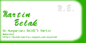 martin belak business card